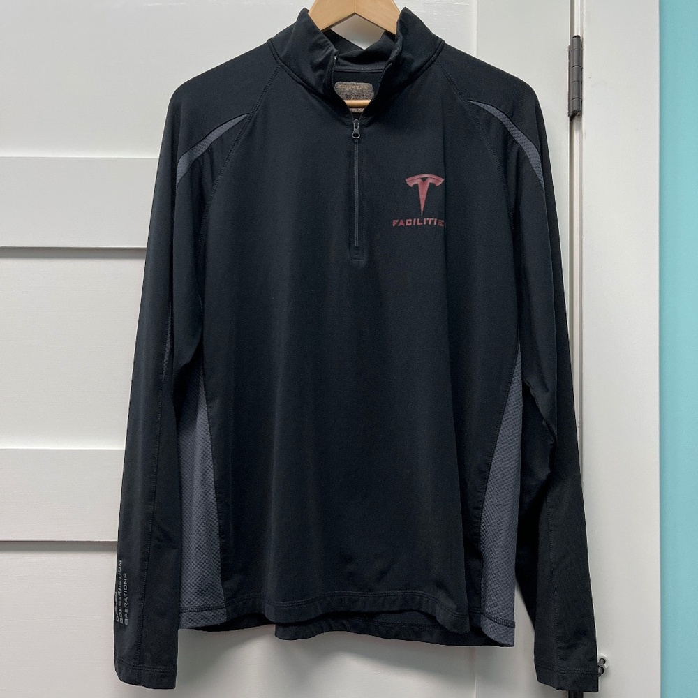Tesla long sleeve quarter-zip pullover with collar